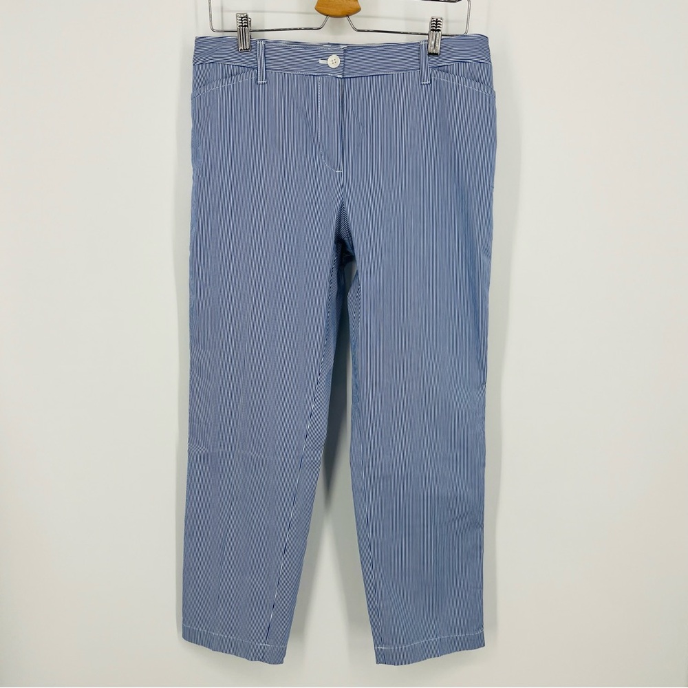 Talbots Petite 10 Blue Striped Stretch Cotton Chinos